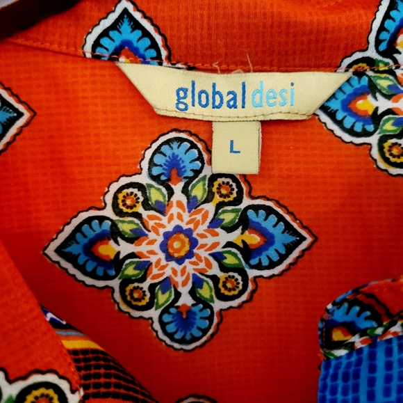Global Desi Ethnic Button Down Shirt - Picture 9 of 10
